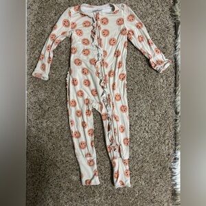 Milkmaid goods footie pjs Smiley Face Kids One Piece Pajama - Cream and Orange